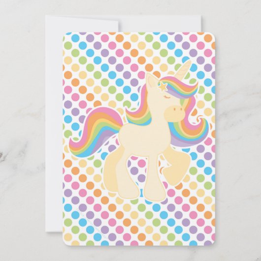Unicorn Rainbow Birthday Uitnodiging (Achterkant)