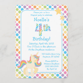 Unicorn Rainbow Birthday Uitnodiging