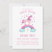 Unicorn Rainbow Birthday Uitnodiging (Voorkant)