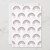 Unicorn Rainbow Birthday Uitnodiging (Achterkant)