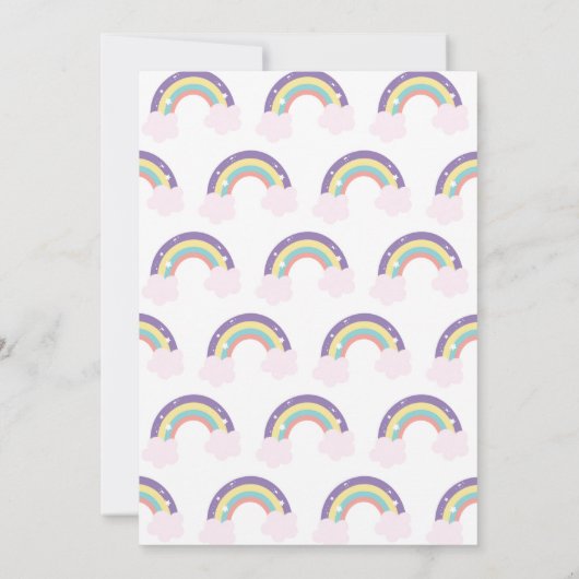 Unicorn Rainbow Birthday Uitnodiging (Achterkant)
