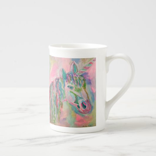 Unicorn Rainbow Bone China Mok (Rechts)