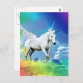 Unicorn Rainbow Briefkaart (Voorkant / Achterkant)