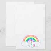 Unicorn Rainbow Briefpapier (Voorkant / Achterkant)