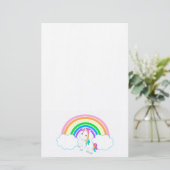 Unicorn Rainbow Briefpapier (Staand voorkant)