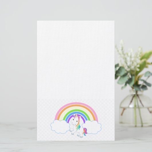 Unicorn Rainbow Briefpapier (Staand voorkant)
