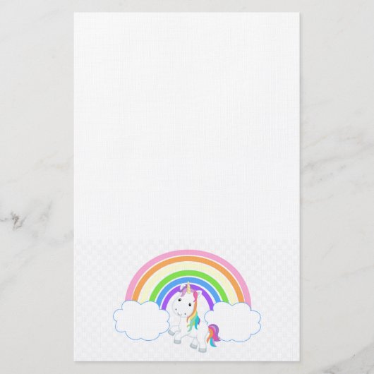 Unicorn Rainbow Briefpapier (Voorkant)