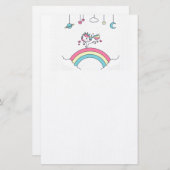 Unicorn Rainbow Briefpapier (Voorkant / Achterkant)