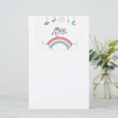 Unicorn Rainbow Briefpapier (Staand voorkant)