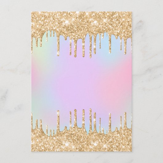 Unicorn Rainbow Bright Golden Driving Pastel Menu (Voorkant)