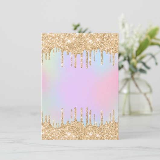 Unicorn Rainbow Bright Golden Driving Pastel Menu (Staand voorkant)