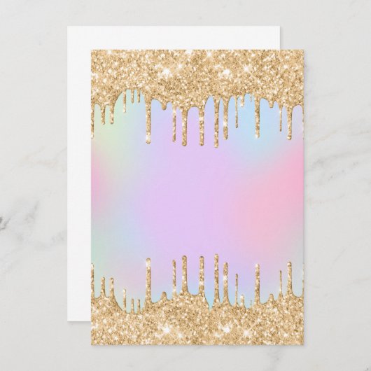 Unicorn Rainbow Bright Golden Driving Pastel Menu (Voorkant / Achterkant)