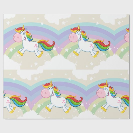 Unicorn Rainbow Cadeaupapier (Vlak)