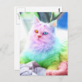Unicorn Rainbow Cat Briefkaart (Voorkant / Achterkant)