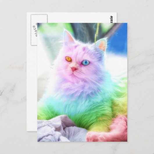 Unicorn Rainbow Cat Briefkaart (Voorkant / Achterkant)