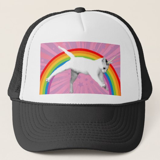 Unicorn Rainbow Cat Trucker Pet (Voorkant)
