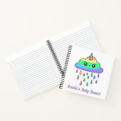 Unicorn Rainbow Cloud Baby shower Notitieboek (Binnen)