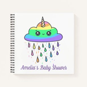 Unicorn Rainbow Cloud Baby shower Notitieboek