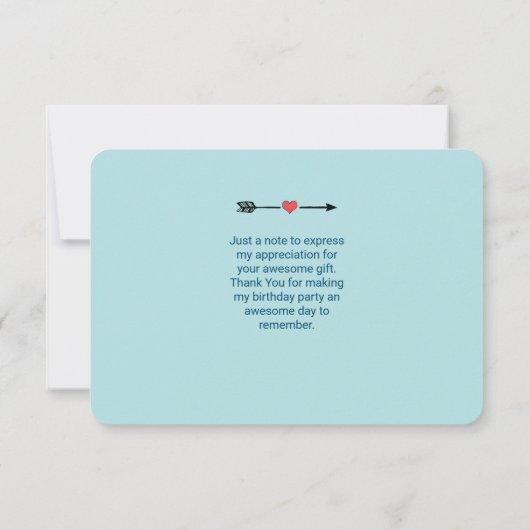 Unicorn Rainbow Clouds and Flowers Birthday Bedank Bedankkaart (Achterkant)