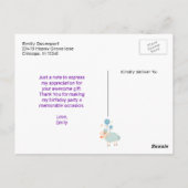 Unicorn Rainbow Clouds and Flowers Birthday Bedank Briefkaart (Achterkant)