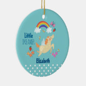 Unicorn Rainbow Clouds and Flowers Little Dreamwea Keramisch Ornament (Rechts)