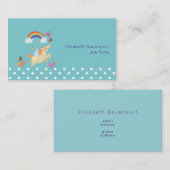 Unicorn Rainbow Clouds and Flowers Visitekaartje (Voorkant / Achterkant)