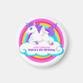 Unicorn Rainbow Clouds Stars Bounce House Gift Magneet (Voorkant)