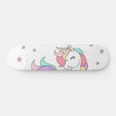 Unicorn Rainbow & Clouds Summer Skateboard Deck (Horizontaal)