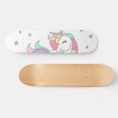 Unicorn Rainbow & Clouds Summer Skateboard Deck (Horizontaal)