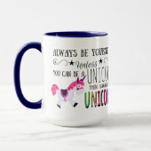 Unicorn Rainbow Coffee, wees altijd jezelf... Mok (Links)