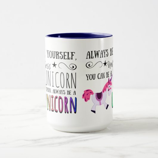 Unicorn Rainbow Coffee, wees altijd jezelf... Mok (Midden)