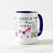 Unicorn Rainbow Coffee, wees altijd jezelf... Mok (Voorkant rechts)