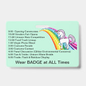 Unicorn & Rainbow Convention Badge Personaliseren (Achterkant)