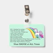 Unicorn & Rainbow Convention Badge Personaliseren (Achterkant met clip)