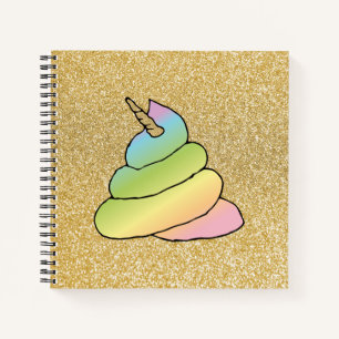 Unicorn Rainbow Crap Emoji poop emoji met gezicht Notitieboek