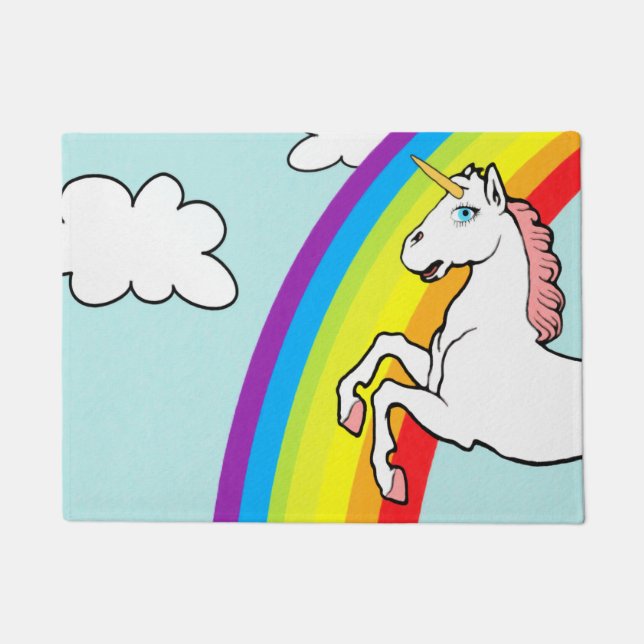 Unicorn Rainbow Deurmat (Voorkant)