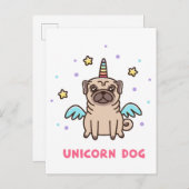 Unicorn Rainbow Dog Briefkaart (Voorkant / Achterkant)
