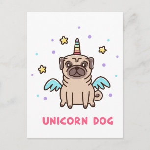 Unicorn Rainbow Dog Briefkaart