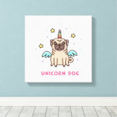 Unicorn Rainbow Dog Canvas Afdruk (Insitu (Houten vloer))