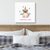 Unicorn Rainbow Dog Canvas Afdruk (Insitu (Slaapkamer))