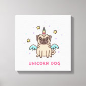 Unicorn Rainbow Dog Canvas Afdruk (Voorkant)