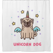 Unicorn Rainbow Dog Douchegordijn (Voorkant)