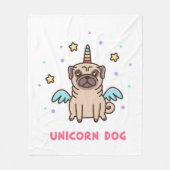 Unicorn Rainbow Dog Fleece Deken (Voorkant)