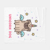 Unicorn Rainbow Dog Fleece Deken (Voorkant (Horizontaal))