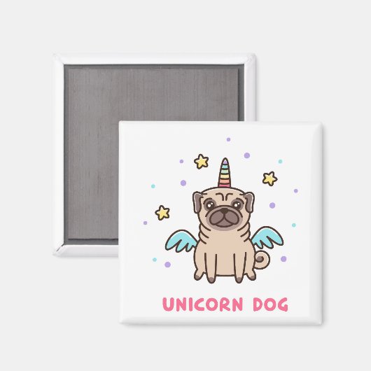 Unicorn Rainbow Dog Magneet (Voorkant / Achterkant)