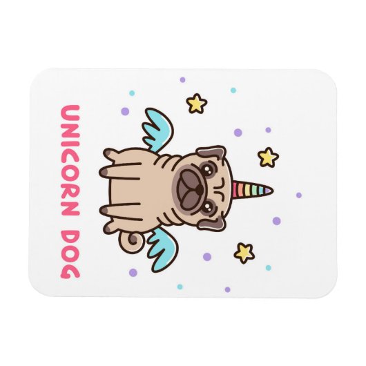 Unicorn Rainbow Dog Magneet (Horizontaal)