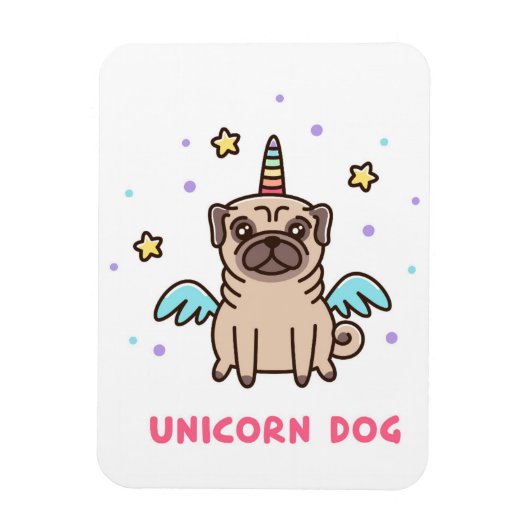 Unicorn Rainbow Dog Magneet (Verticaal)