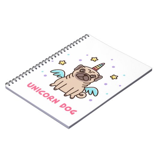 Unicorn Rainbow Dog Notitieboek (Linkerzijde)
