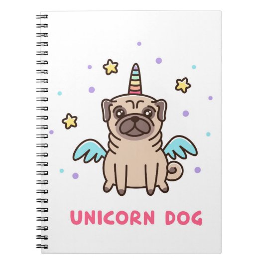 Unicorn Rainbow Dog Notitieboek (Voorkant)