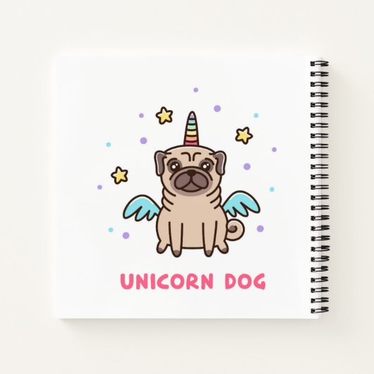 Unicorn Rainbow Dog Notitieboek (Achterkant)